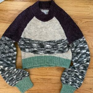 Urban Outfitters Colorblock Sweater in Mint, Gray & dark purple